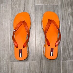Tommy Hilfiger Vibrant Orange Platform Flip Flops